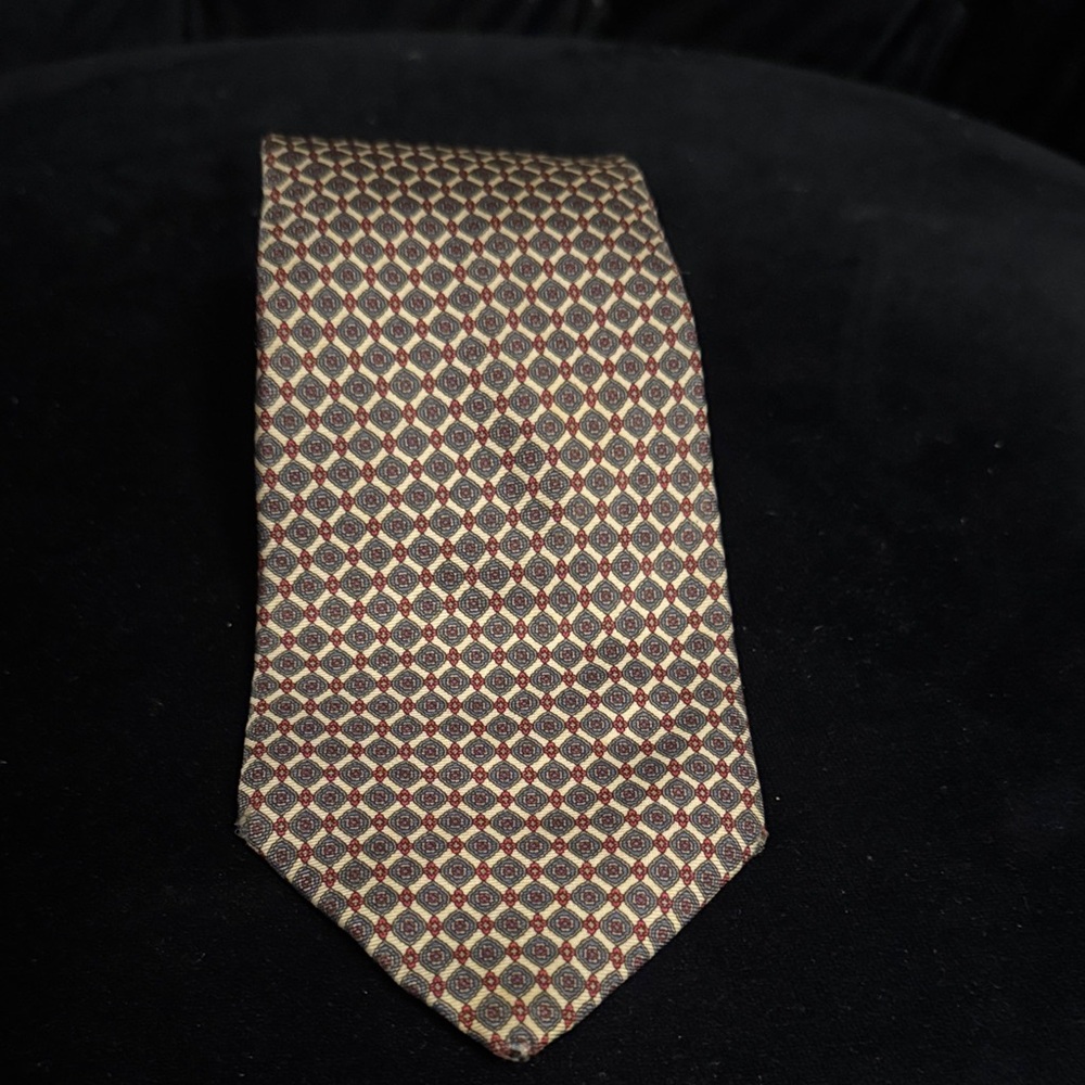 Dior Brown and Cream Diamond Pattern Tie